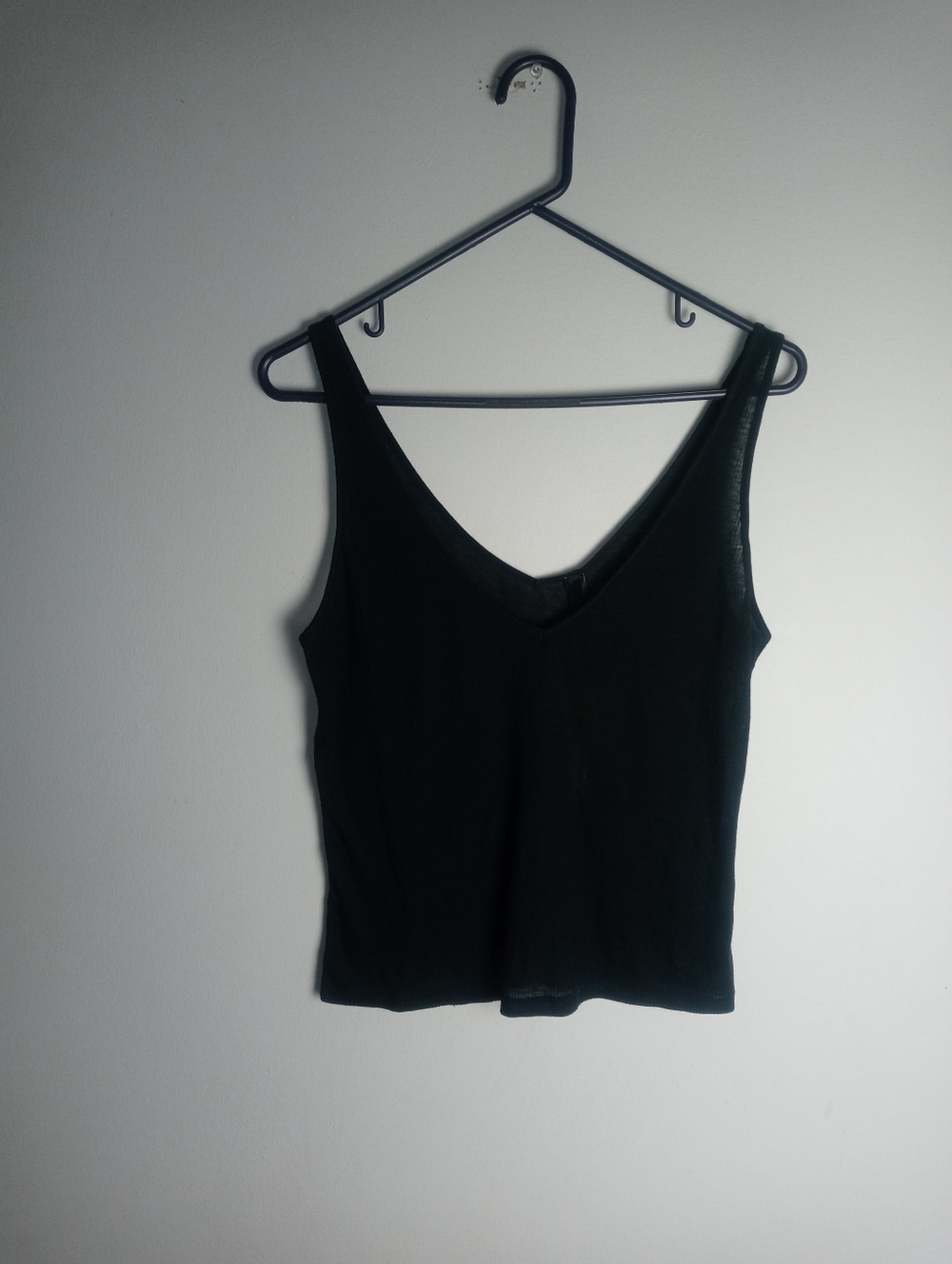 SKIMS Sheer Cotton Rib V Neck Tank Top Size L